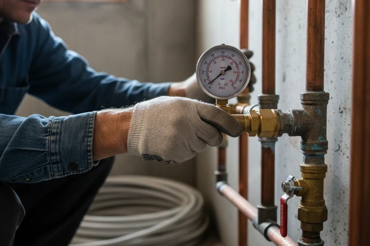 Pressure testing a repaired line during Water Line Repair in Saugerties